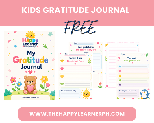 FREE Kids Gratitude Journal (Teddy Bear)